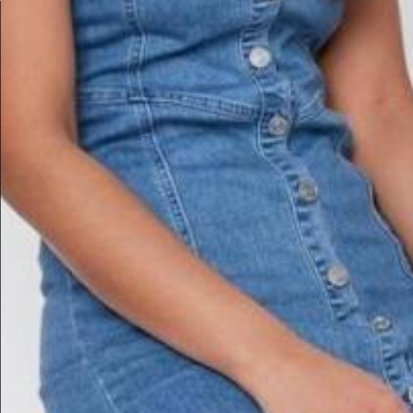 Denim Blue Button Up Mini Dress - Picture 9 of 11